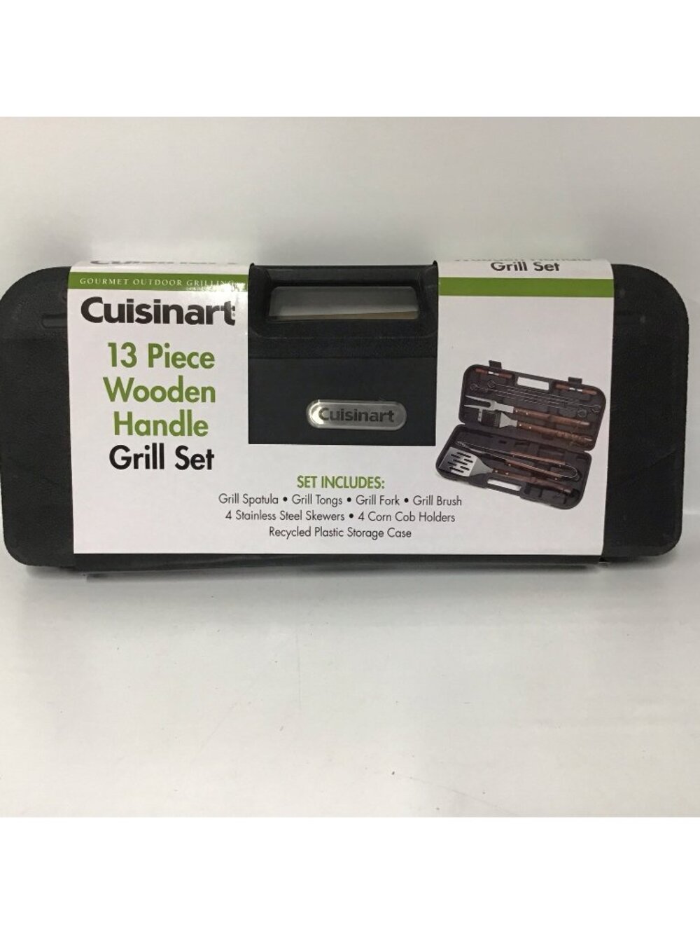 CUISINART - 13 Piece Wooden Handle Grill Set - Model CGS-W13